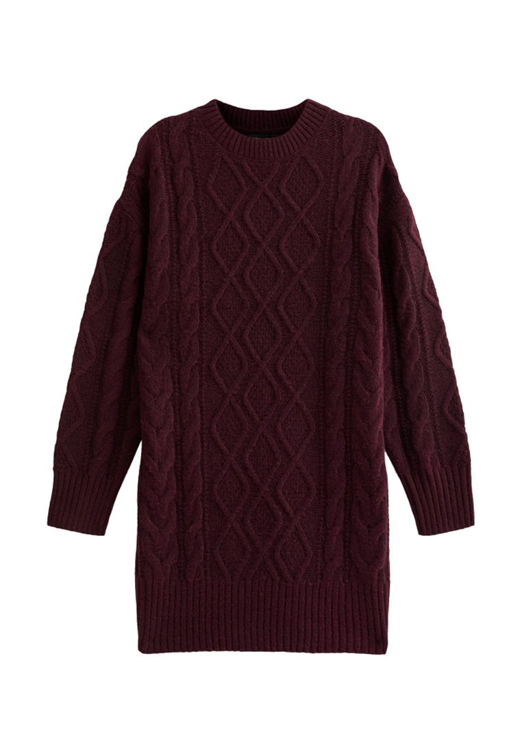 New Look CABLE CREW MINI - Jumper dress - burgundy/dark red