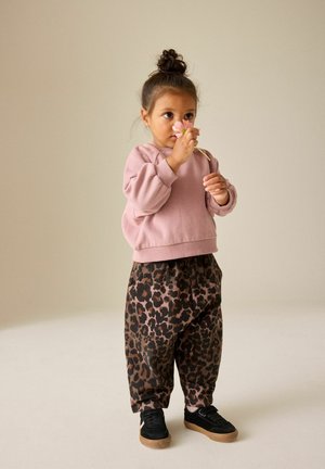 Next, REGULAR FIT - BARREL LEG TROUSERS - Trousers - brown leopard print