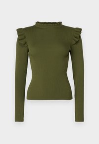 ONLSIA SALLY RUFFLE PULLOVER - Jumper - winter moss