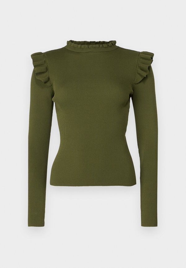ONLSIA SALLY RUFFLE PULLOVER - Jumper - winter moss2