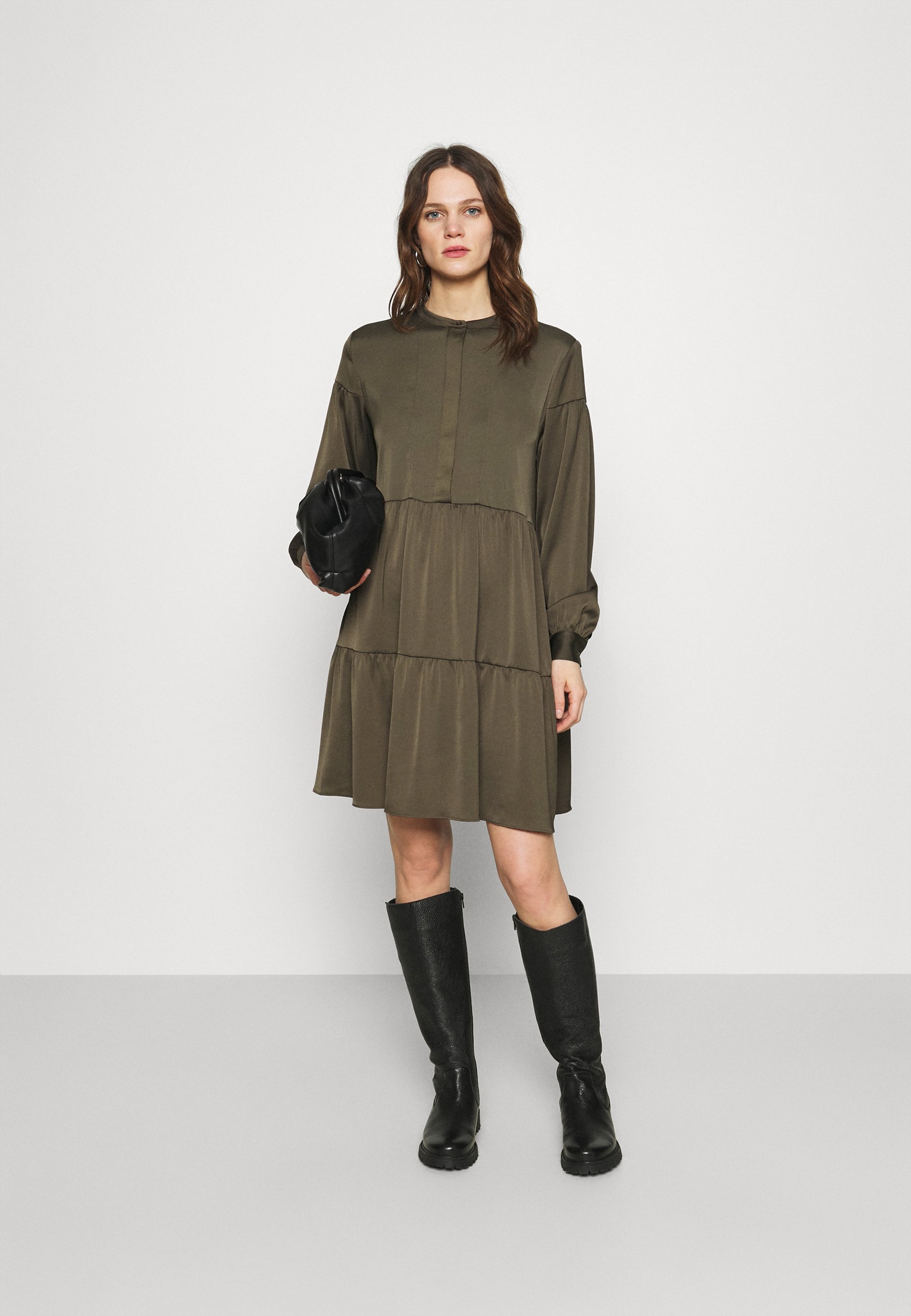 Samsøe Samsøe MARGO DRESS - Day dress - black olive/mottled olive -  Zalando.ie