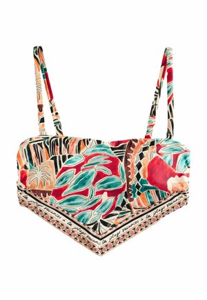 REGULAR FIT - BORDERED HANKY HEM - Bikini-Top - rust red abstract