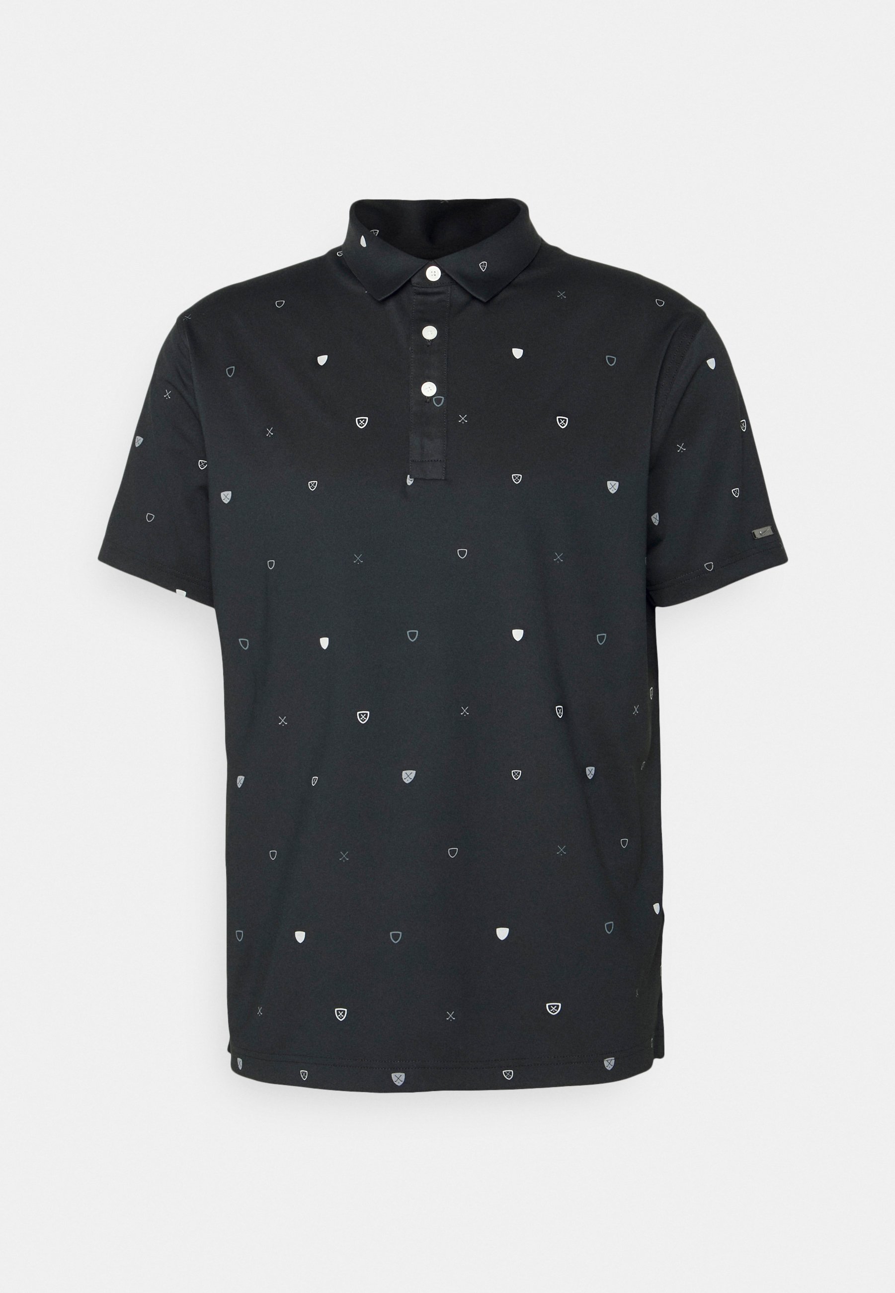 Nike Dri-FIT Player Heritage Print Polo Shirt - Black/Brushed Silver - Size: M
