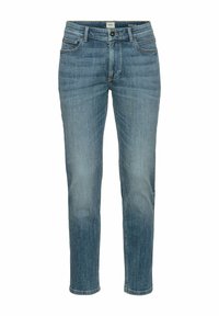 Lyseblå denim-jeans med en regular fit. Har fem lommer, bæltestropper og subtile syninger. Glat tekstur, lige ben-design.