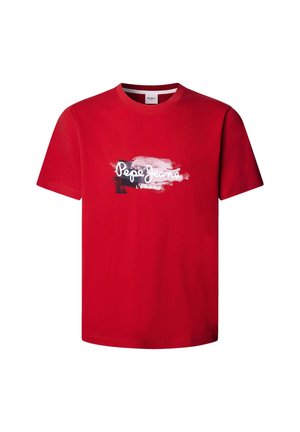 Pepe Jeans TREY TEE - Marškinėliai su spaudiniu - rugby red