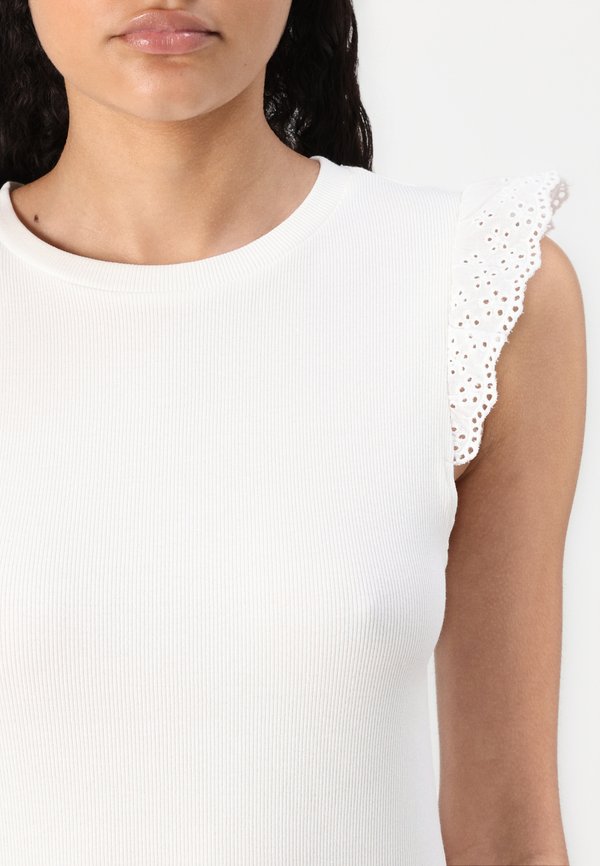 SOFIA FRILL DIA - Print T-shirt - cloud dancer2