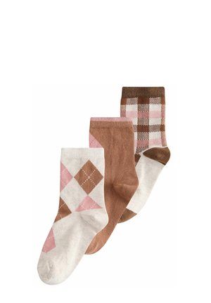 RICH ARGYLE 3 PACK - Socken - chocolate brown and oatmeal