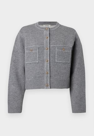 CROP SURPIQURES - Kardigan - gris