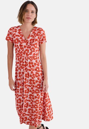Seasalt Cornwall Jersey dress - orange patchwork bloom mandarin