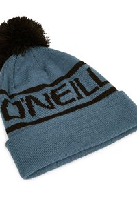 Berretto lavorato a maglia blu con pompon nero e bold in nero "O'NEILL" al centro, con risvolto.