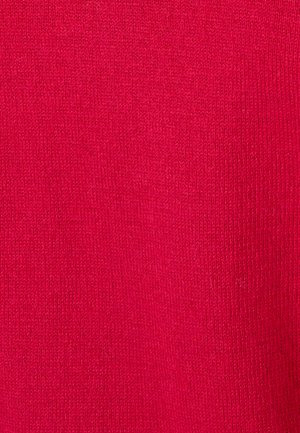 Tela de punto roja con una textura fina y suave, con costuras uniformes en toda la superficie. Color uniforme sin patrones ni adornos visibles.