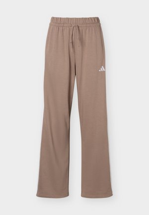 adidas Sportswear, ESSENTIALS 3 STRIPES OPEN HEM PANTS - Pantalon de survêtement - khaki six/white