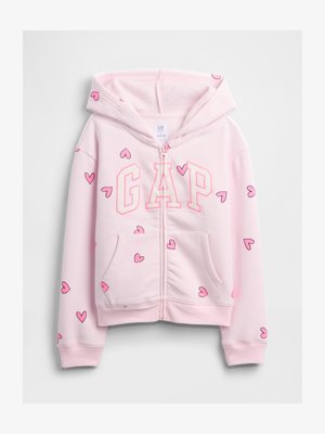 GAP KIDS RELAXED GAP LOGO ZIP HOODIE - Športna jopa s kapuco na zadrgo - light pink