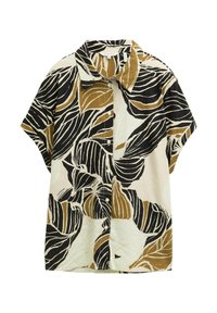 Overhemdblouse - neutral cut leaves design