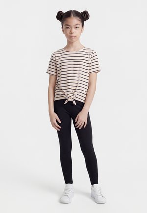 KOGJANA STRIPED KNOT - Nyomott mintás póló - tofu/night sky