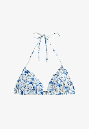 Next, REGULAR FIT - GATHERED TRIANGLE BIKINI TOP - Bikini top - white blue ditsy floral