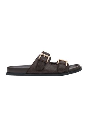 REGULOWANYMI PASKAMI - Mules - dark brown