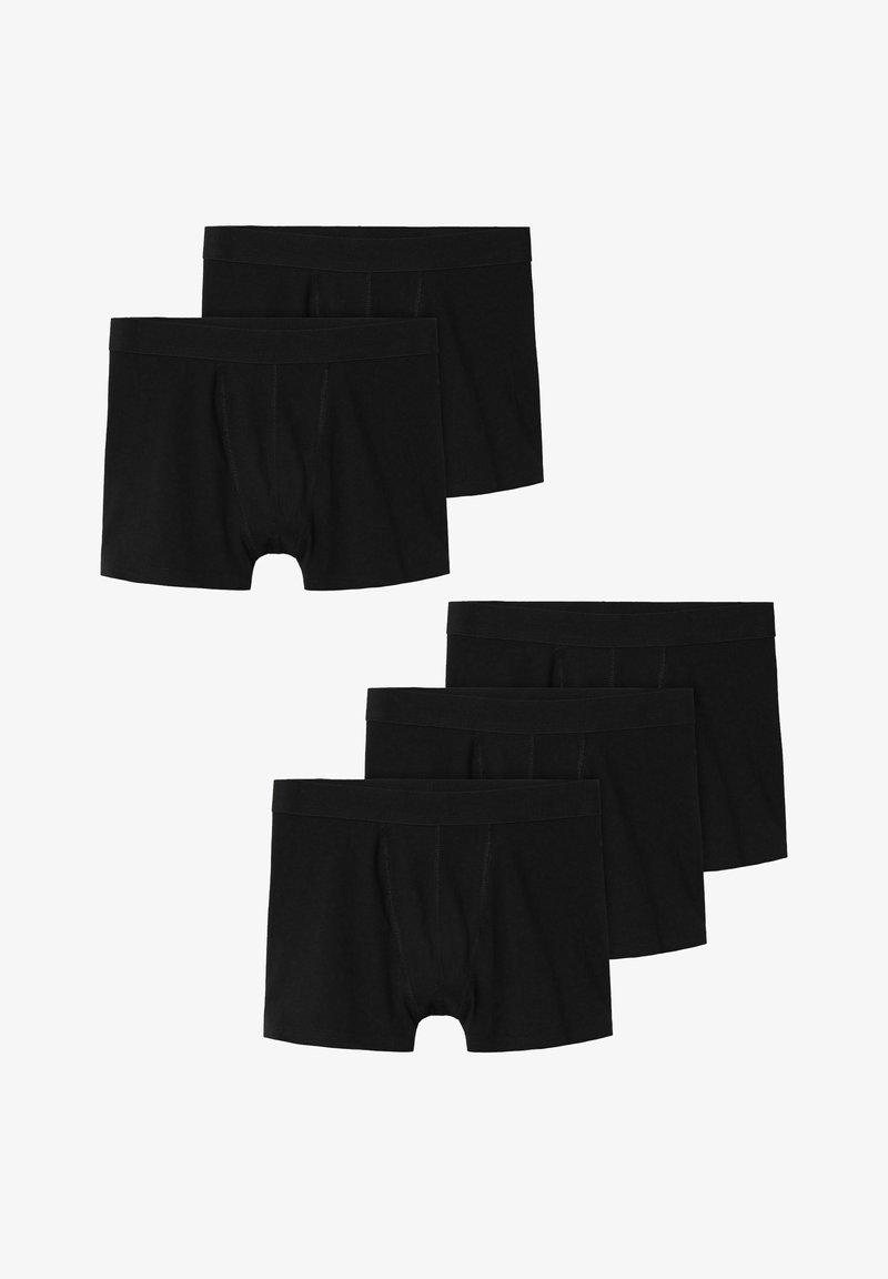 Set de cinci boxeri din bumbac negru, cu un design ajustat, talie elastică și cusături întărite pe partea din față.