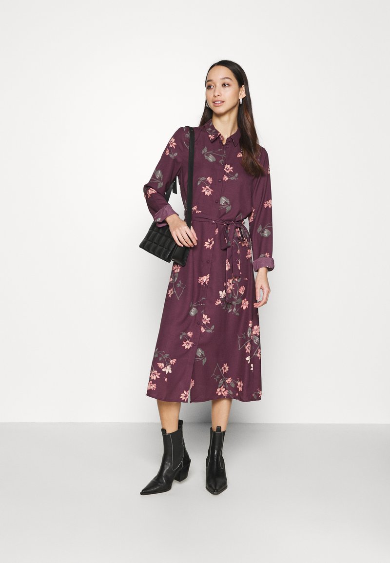 Vero Moda Vmlallie Calf Dress Shirt Plum Perfect Lallie Purple Zalando Co Uk 