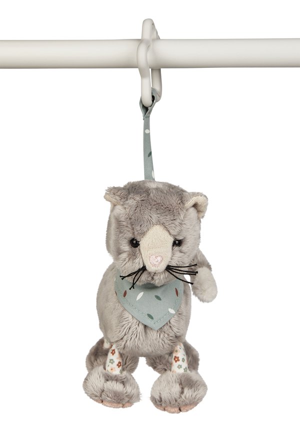 HÄNGER KATZE – Baby-Spielzeug – graufarbig