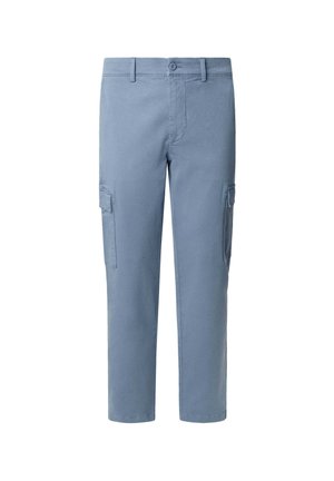 Lichtblauwe cargo pants met twee zijzakken, een voorzak en een knoopsluiting. Gemaakt van een lichtgewicht katoenmix.