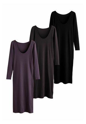3 PACK SCOOP - Vardagsklänning - black plum purple chocolate brown