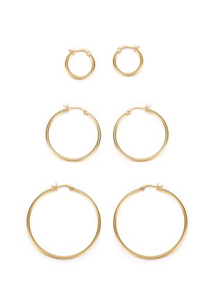 3 PACK - Earrings - gold-coloured