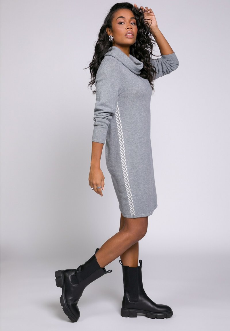 Damen Freizeitkleider | GINA LAURA ROLLKRAGEN Strickkleid grau melange/grau-meliert - ZA06486 Damen Freizeitkleider | GINA LAURA ROLLKRAGEN Strickkleid grau melange/grau-meliert - ZA06486