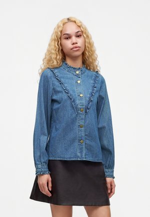 ONLY, ONLELLIE FRILL SHIRT - Риза с копчета - medium blue denim