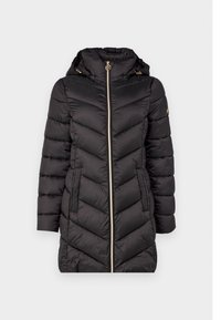 HOODED LONGLINE CHEVRON - Vinterkåpe / -frakk - black