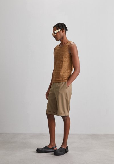 DAVID CATALAN CIRCLE EMBROIDERED SINGLET - Débardeur - caramel