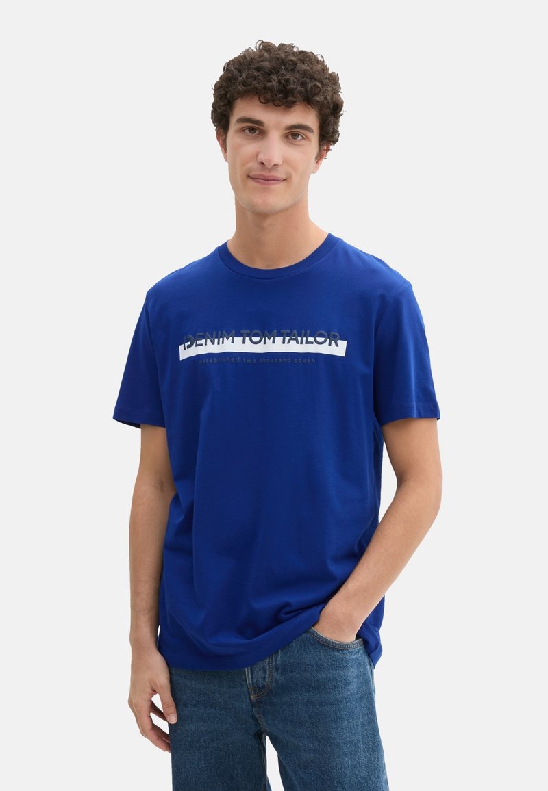 TOM TAILOR DENIM Triko s potiskem - blau