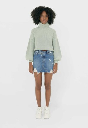 MIT ASYMMETRISCHEM BUND - Minirock - blue