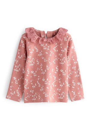 Top s dlouhým rukávem - pink ditsy