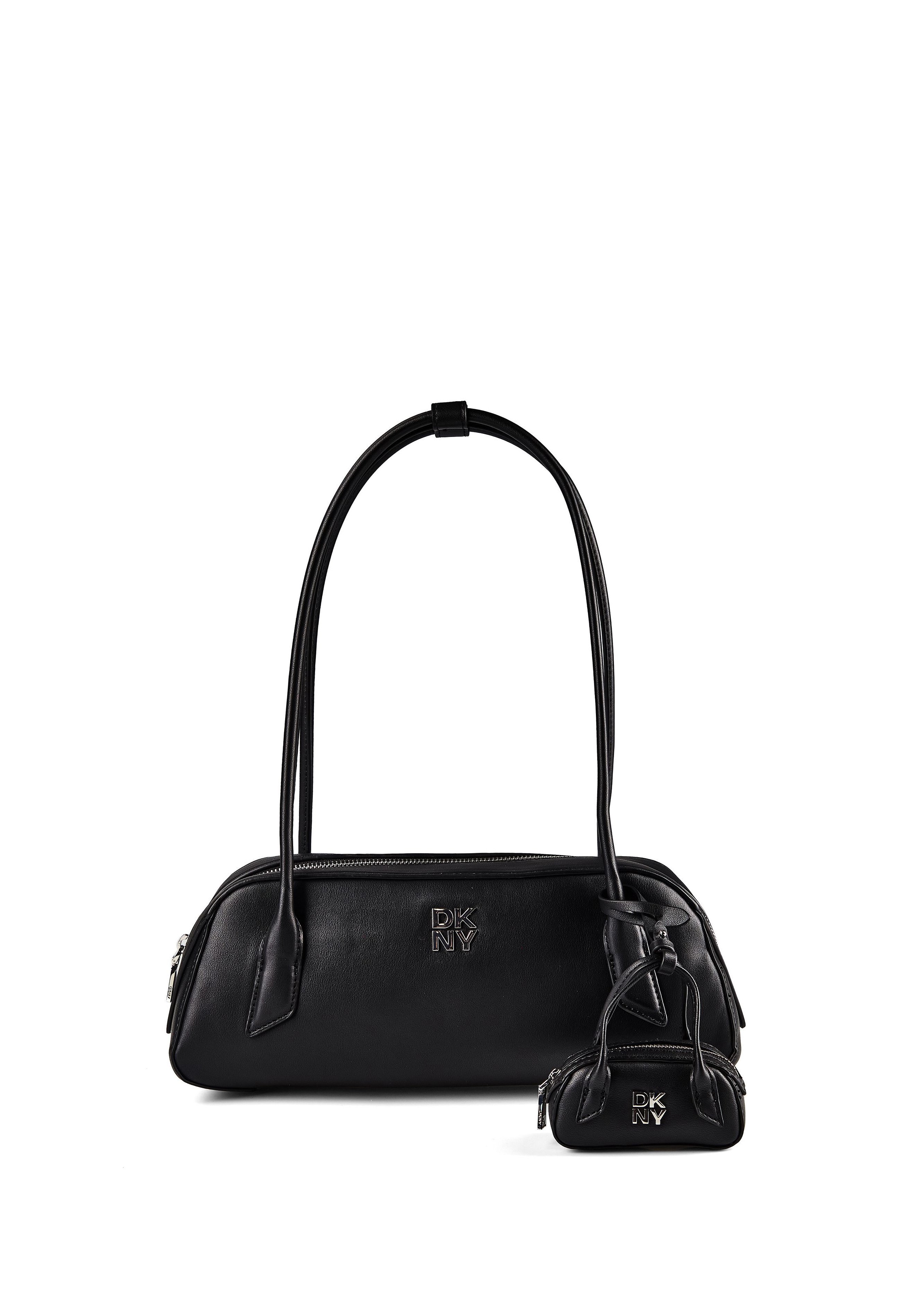 DKNY TIANA BOWLING BAG - Handbag - black/silver-coloured/black