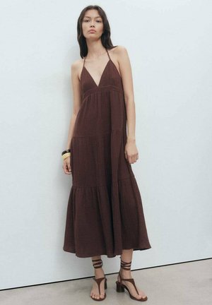 DÉCOLLETÉ EN V - Rochie de zi - brown