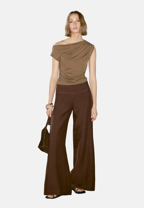WITH DRAPED DETAIL - Top - khaki4