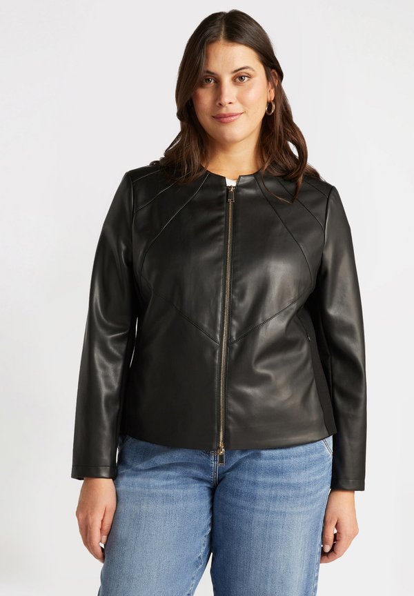 BIKER IN LAMINATO - Kunstlederjacke - nero