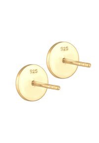 Goldfarbene Ohrstecker aus 925er Silber. Rundes Scheibendesign mit einer glatten Oberfläche und einem Steckverschluss für sicheren Halt.