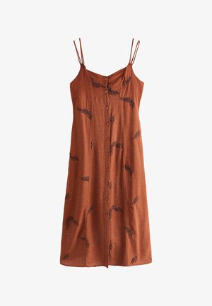 Next, REGULAR FIT - BUTTON DOWN MIDI DRESS . - Vapaa-ajan mekko - brown