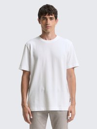 TOM TAILOR MIT STRUKTUR - T-shirt basic - white