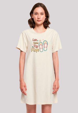 LIFE IS BETTER IN FLIP FLOPS - Jerseykleid - whitesand