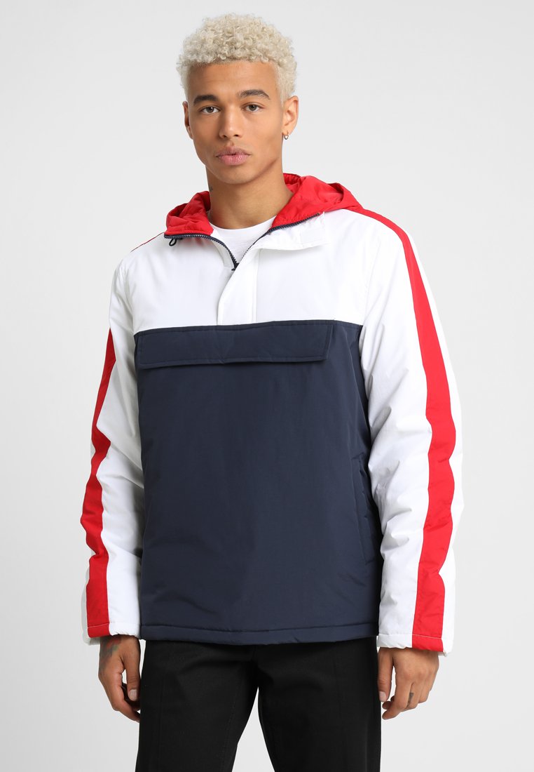 Urban Classics HOODED JACKET - Lahka jakna - navy/white/firered