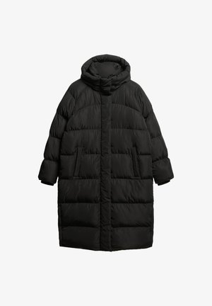 Superdry & Co LONGLINE HOODED PUFFER - Manteau d'hiver - black