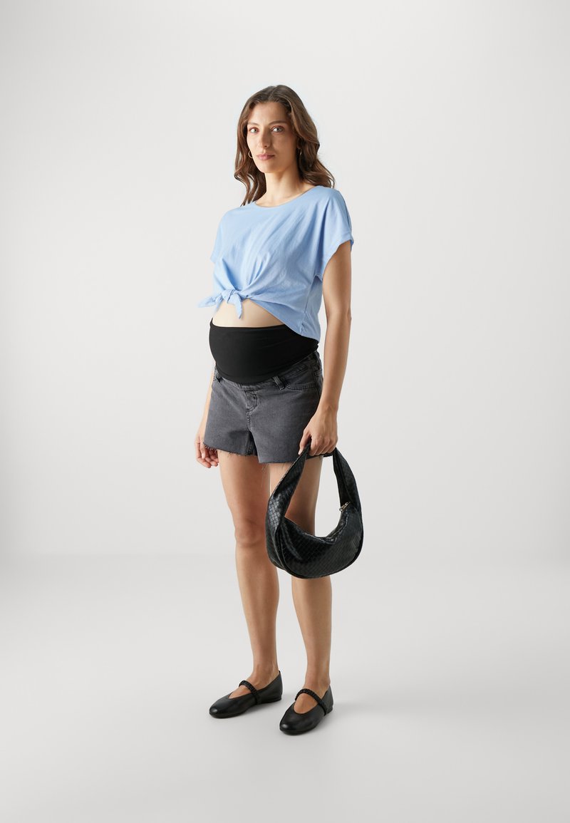 Even&Odd Maternity 2 PACK - T-paita - light blue/black