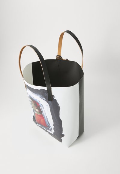 Marni TRIBECA UNISEX - Shopping bag - white/black/arbutus