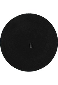 Pad circular din fetru negru, cu o suprafață plană și un orificiu central mic. Textură netedă, culoare uniformă și fără modele sau accente vizibile.