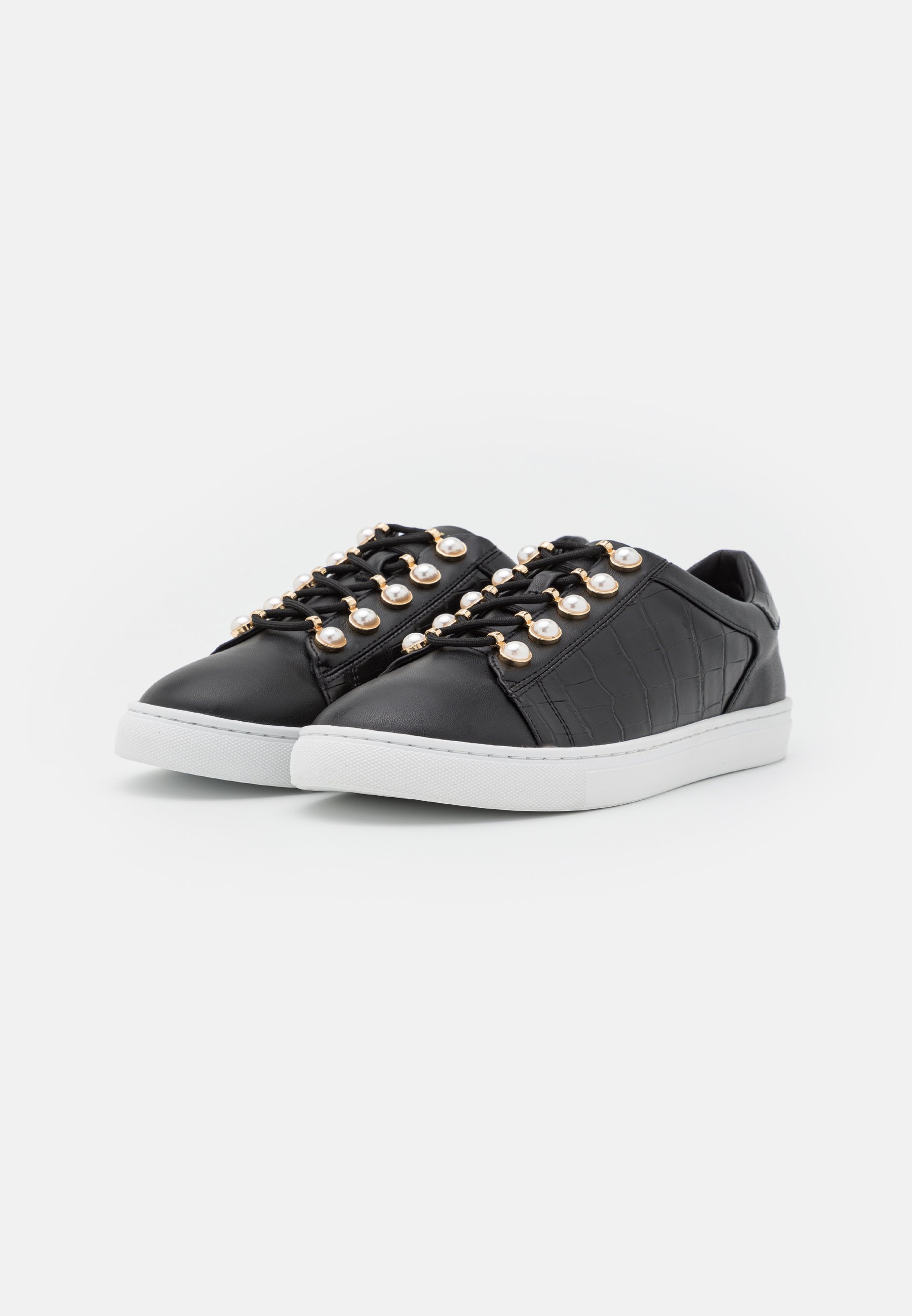 dune black glitter trainers