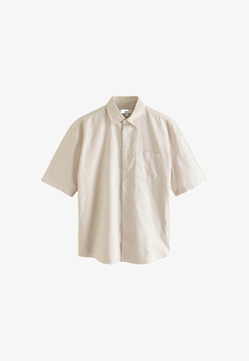 Next STRIPE SHORT SLEEVE OXFORD REGULAR FIT - Skjorta - natural
