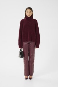 Gestuz ALPHA ROLLNECK - Strikkegenser - blood red mélange